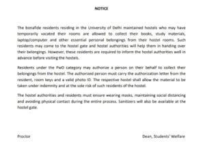 Delhi University's Notice