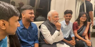 PM modi takes metro