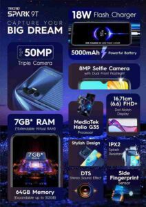 Tecno Spark 9T specifications